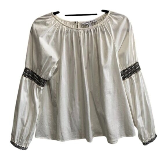 Elizabeth and James Boho Embroidered Bell Sleeve Blouse XS - Picture 1 of 8